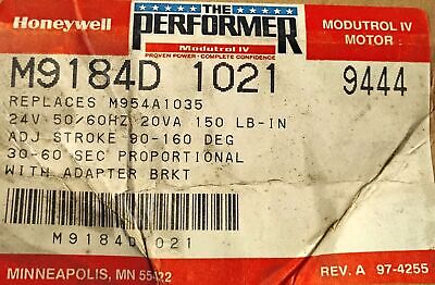 Honeywell M9184D1021 24 V AC Proportional Action Modutrol IV Motor