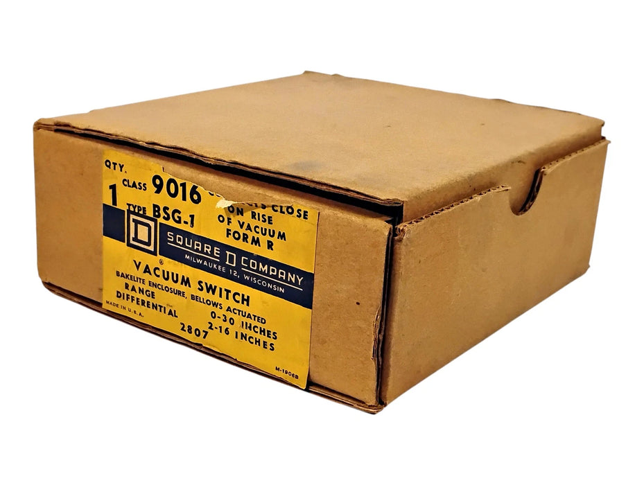 Square D 9016-BSG-1 Form R 0-30 in Range Vacuum Switch w/ 2-16 in Differential
