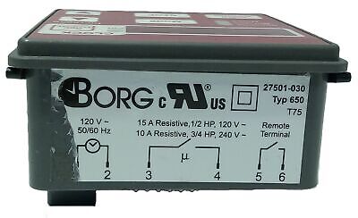 Borg 27501-030 Type 650 120/240 V AC 1/2-3/4 HP 10-15 A Digital PLC Timer Module
