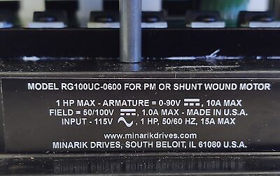Minarik RG100UC-0600 0-90V 10A 1HP Inverter Drive for Permanent Magnet/DC Motor