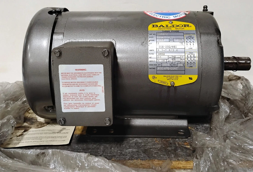 Baldor M3559T 208-230/460 V 3450 RPM 3 HP 145T TEFC Motor