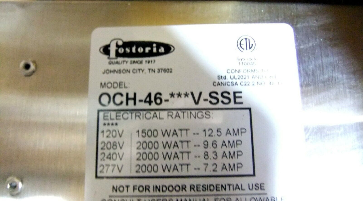 Fostoria Outdoor Heater Stainless OCH-46-277VSSE