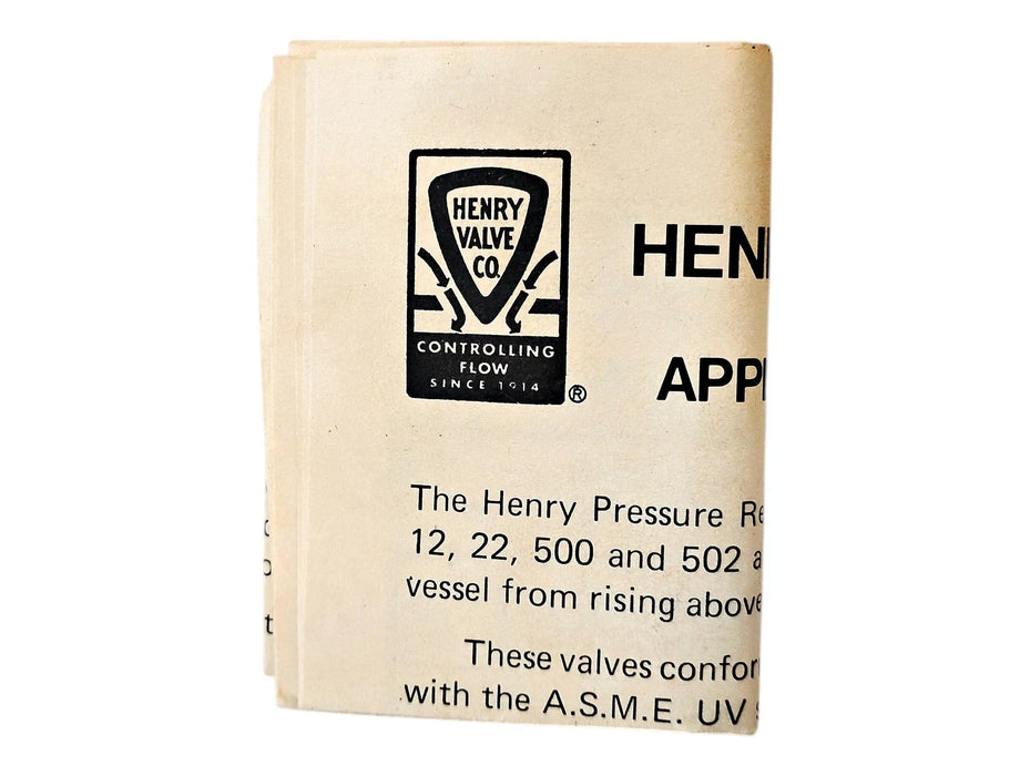 Henry Valve Co 527 1/2" MPT 5/8" Flare 450 PSI Relief Valve