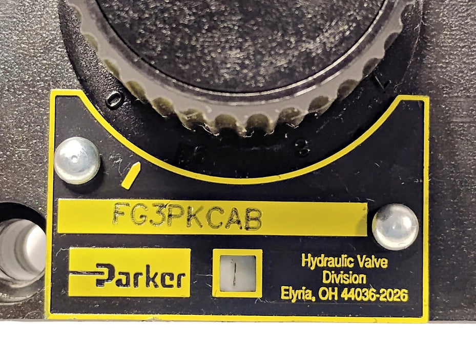 Parker FG3PKCAB Manual Hydraulic Flow Control Valve