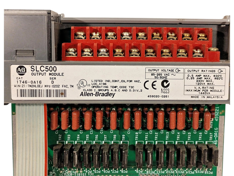 Allen Bradley 1746-OA16 Series D 85-265 VAC 16 Channel Digital PLC Output Module