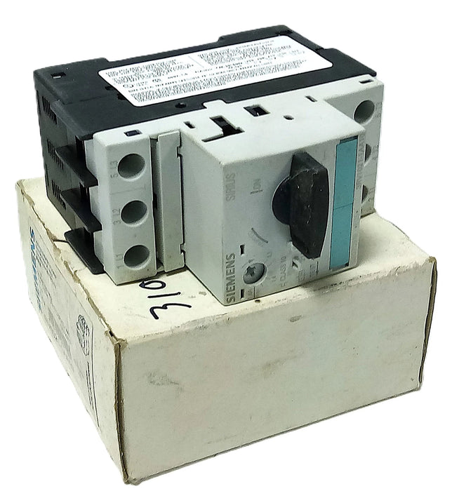 Siemens 3RV1021-1AA10 400VAC 1.1-1.6 Adjustable Amperage 3-Pole Circuit Breaker