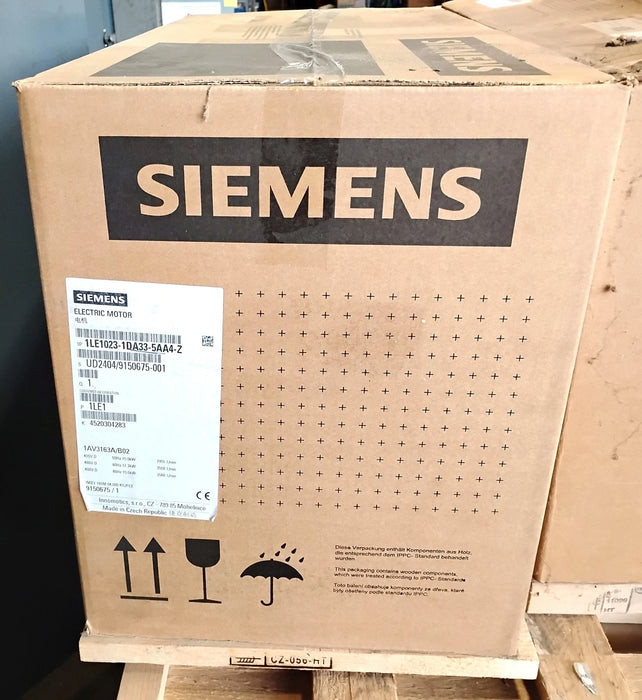 Siemens 1AV3163A 1LE1023-1DA33-5AA4-Z 415/480 V 20HP 15kW 3560RPM Low Volt Motor