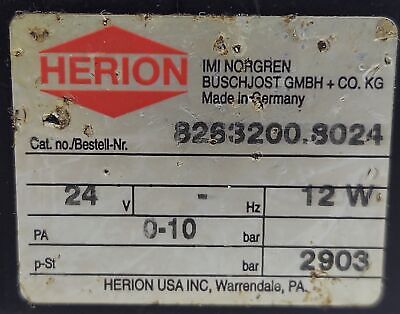 HERION 8263200-8024 Solenoid Valve