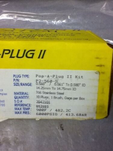 LOT OF 10 POP-A-PLUG II P2-560-S PLUGS