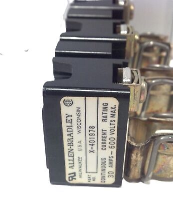 Allen-Bradley X-401978 Fuse Block Assembly 3 Pole 30 A 600 V - Qty. 2 in Box