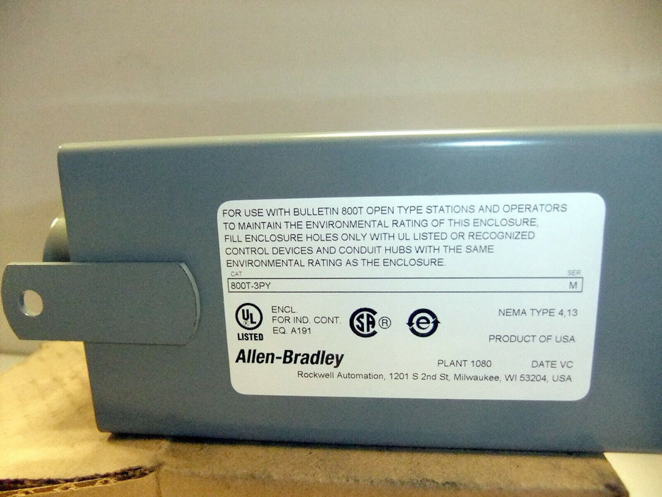 Allen-Bradley Pendant Push Button Enclosure 800T-3PY
