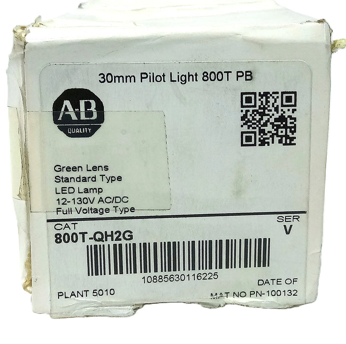 Allen-Bradley 800T-QH2G 12-130 V AC/DC 30 mm LED Green Indicator Light