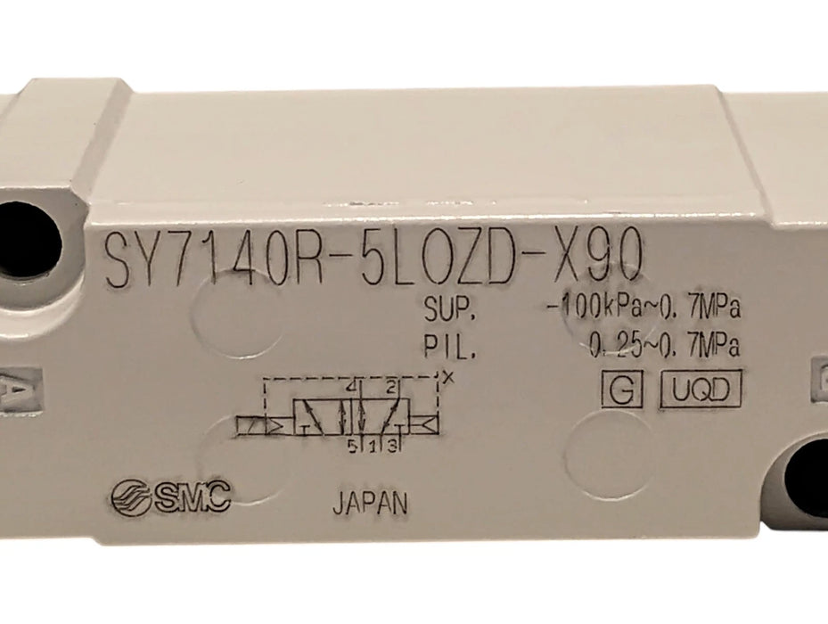 SMC SY7140R-5LOZD-X90 24 V DC 0.25-0.7 MPa Solenoid Valve w/o Sub-plate