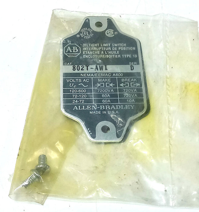 Allen-Bradley 802T-AW1 600 V AC 10 A Oiltight Rotary Gear Limit Switch