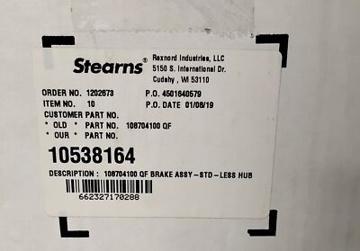 Stearns 108704100 QF 1-7/16 in Bore 230/460 V 35 lb-ft Self-Adjusting Disc Brake