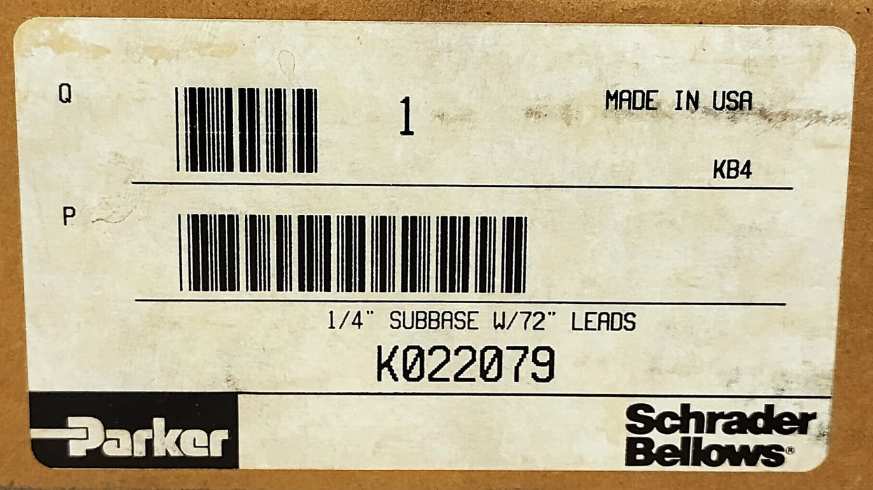 Parker K022079 Valveair II 1/4 in Pneumatic Valve Subbase