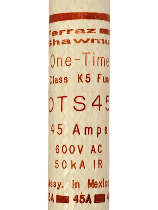 Ferraz Shawmut OTS45 600 V AC 45 A One-Time Fast-Acting Fuses
