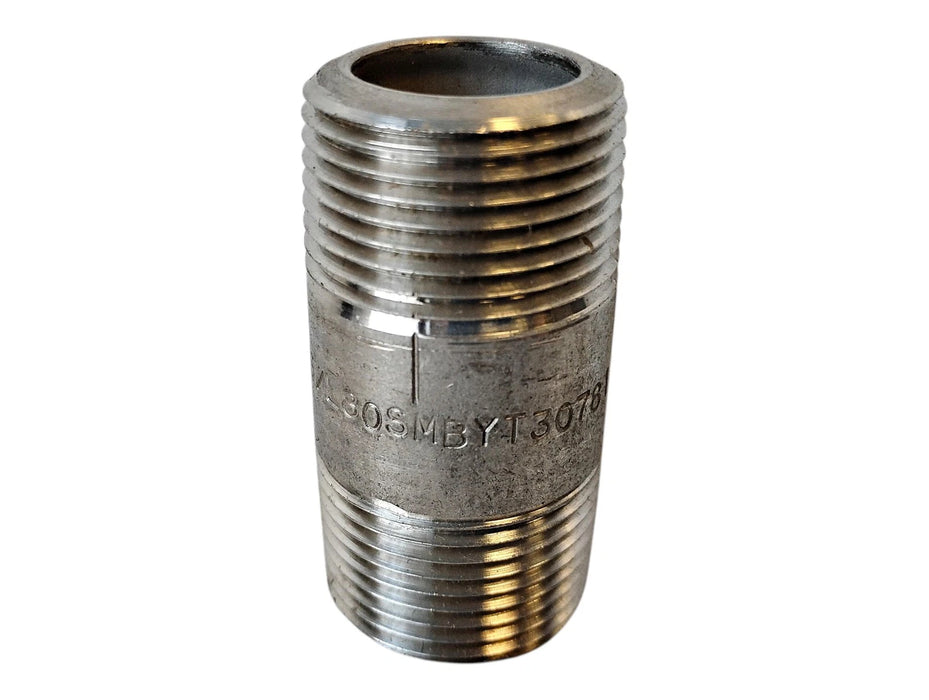 Merit Brass 6512-200 3/4" x 2" L MNPT Sch 80 316 Stainless Steel Pipe Nipple