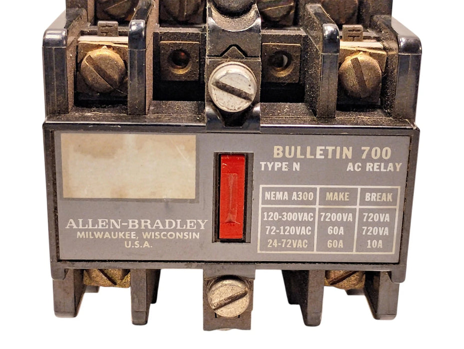 Allen-Bradley 700-N600A1 Series C 300 V AC 10 A Relay w/ 110-120 V AC Coil