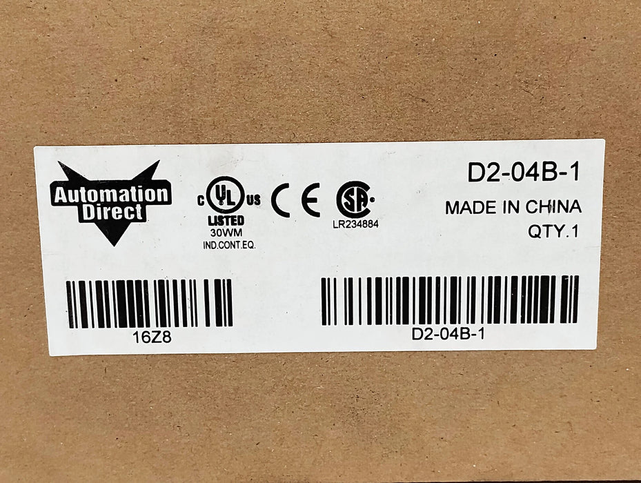 AutomationDirect D2-04B-1 DirectLogic 205 24 VDC 300 mA 4-Slot PLC I/O Base