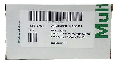 Schneider Electric 60141 6 A 240 V AC 2 P Din Rail Mount Circuit Breaker