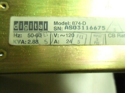 1 DIGITAL 874-D POWER DISTRIBUTION UNIT