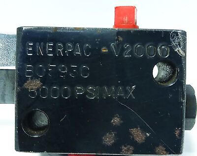 Enerpac V2000 B0593C 5000 psi Hydraulic Valve w/ 1/8"-27 NPT Ports