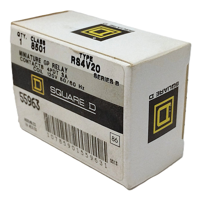 Square D 8501-RS4-V20 120 v AC 3 A Miniature Ice Cube Relay