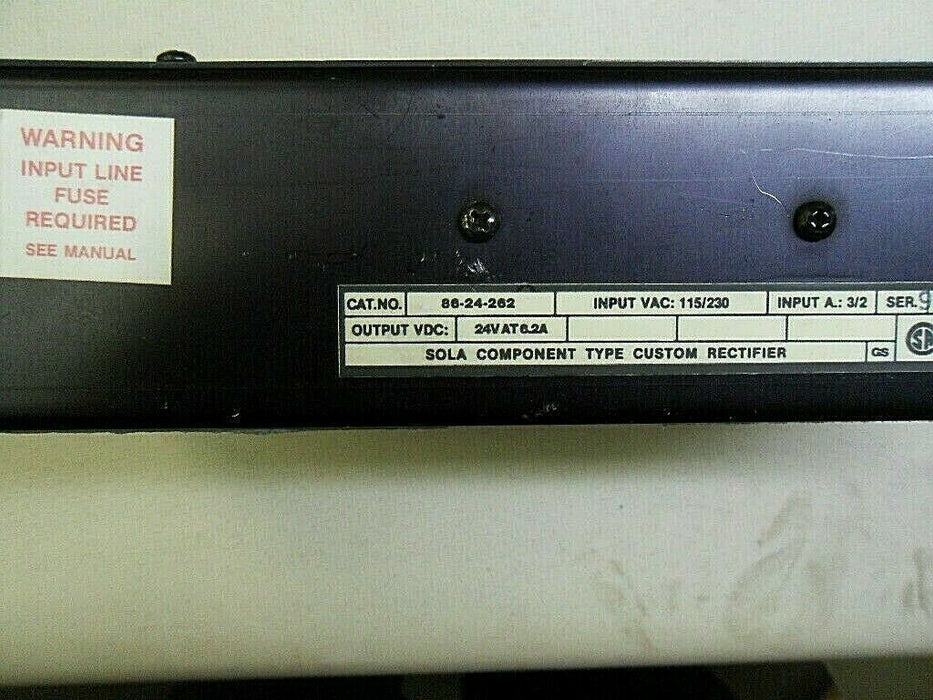 1 POWER SUPPLY SOLA ELECTRIC 86-24-262