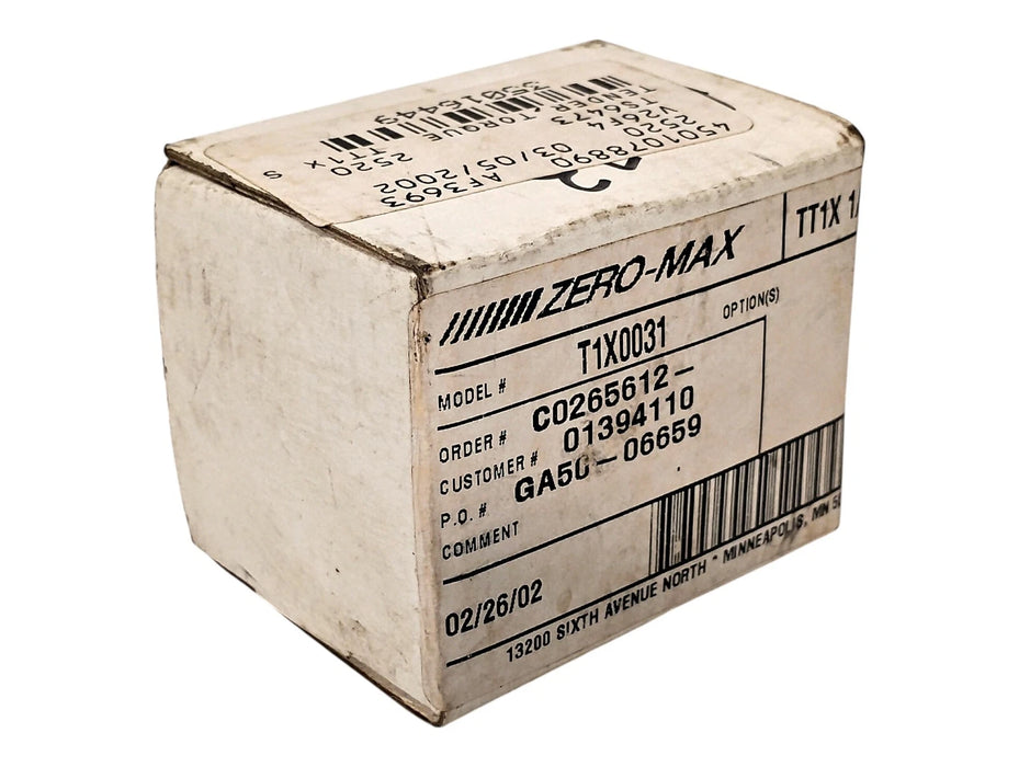ZERO-MAX TIX0031 Torq-Tender Torque Limiter 1/2" Bore 3/8" F 3/32" Keyway