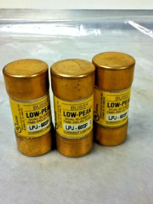 LOT OF 3 Bussmann LPJ-60SP FUSES- NO BOX