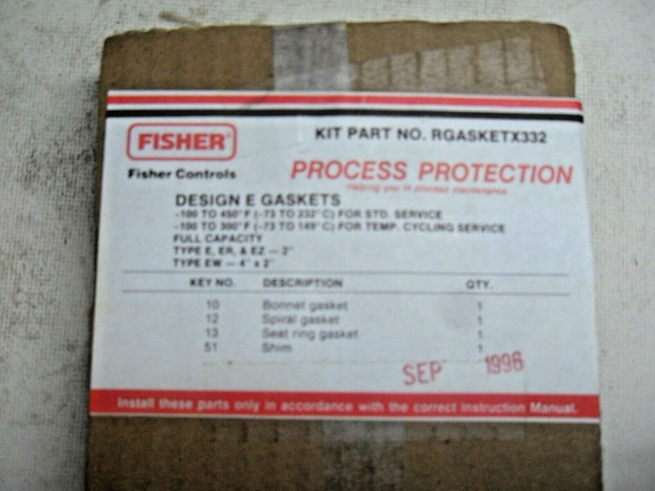 Fisher Controls Rgasketx332 Design E Gaskets