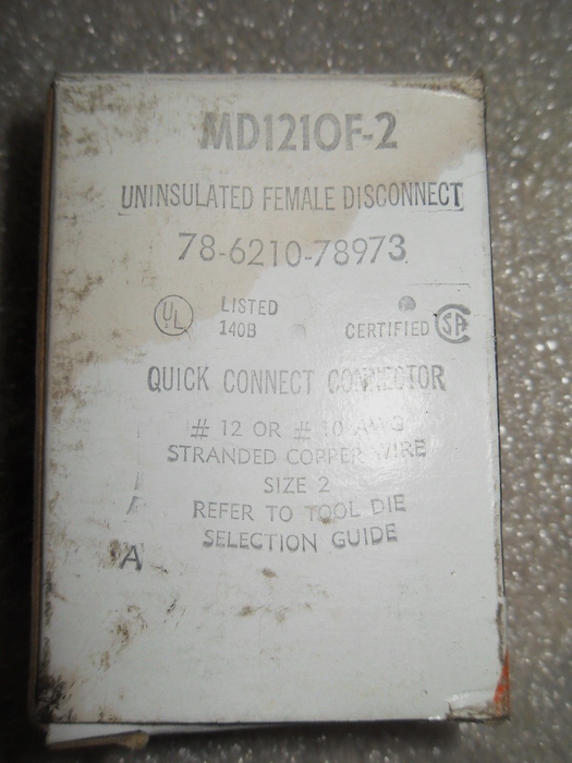 6 T&B MD121OF-2 Uninsulated Female Disconnects