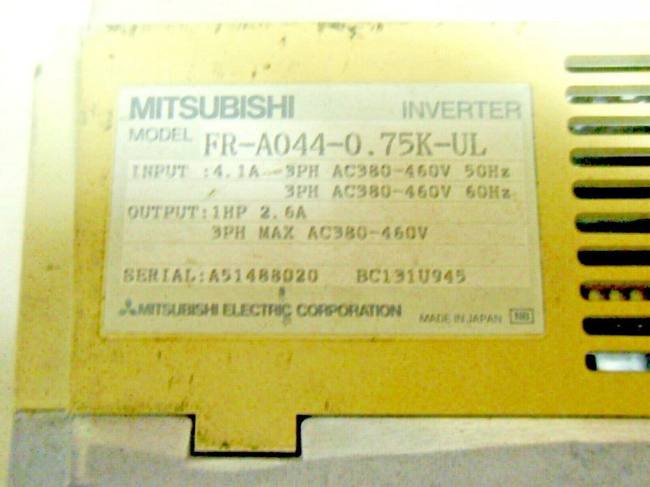 1 MITSUBISHI FR-A044-0.75K-UL DRIVE