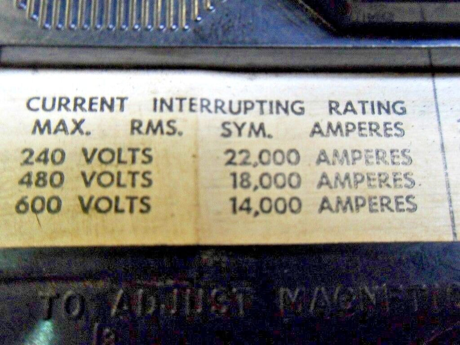 Siemens FJ3-B150 Circuit Breaker 150A 3P 600V