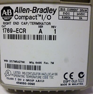 Allen-Bradley 1769-ECR PLC Right End Cap Terminator