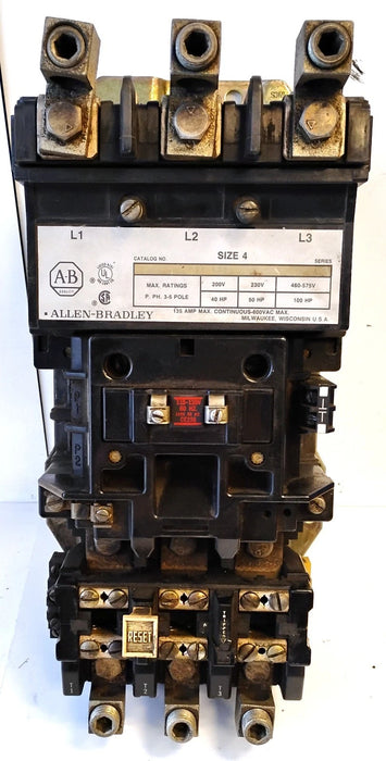 Allen-Bradley 509-EOD 110/120 V NEMA Size 4 Non-Reversing Full Voltage Starter