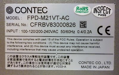 Contec FPD-M21VT-AC Panel Mount Display