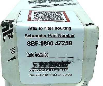 Schroeder SBF98004Z25B BestFit 25 Micron Microglass Hydraulic Filter Element