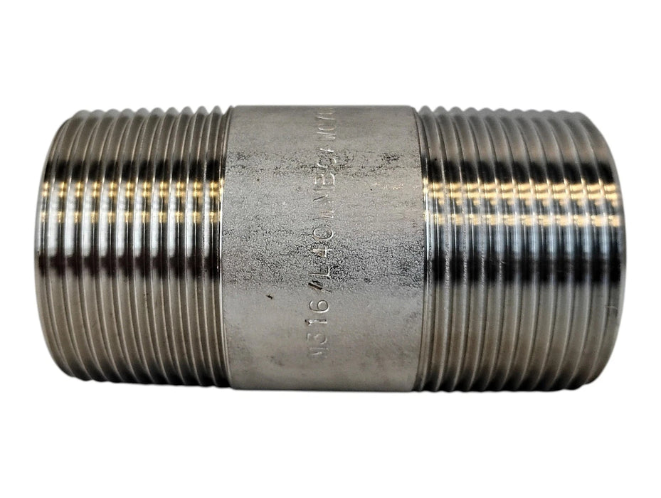 Merit Brass 6020-300 1-1/4" x 3" L 316 SS Pipe Nipple