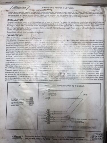 Acopian W60Gt15.2-230 Power Supply