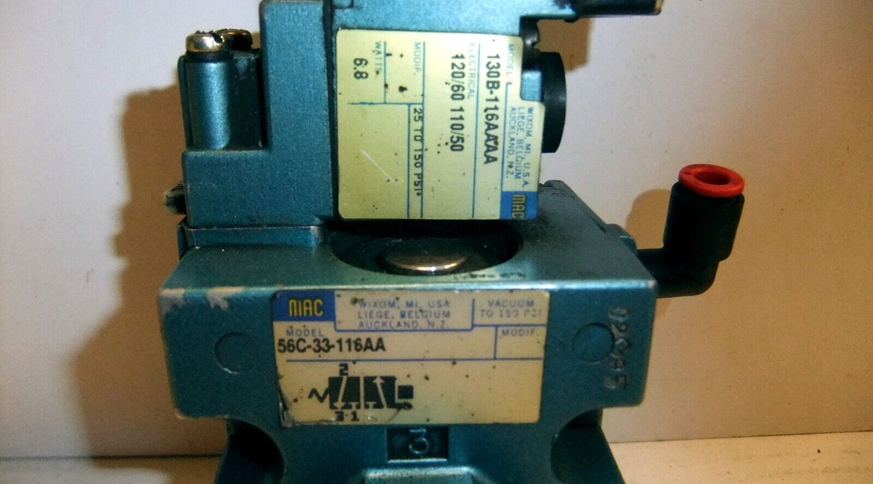 MAC Solenoid Valve 1/2"NPT 56C-33-116AA w/ 130B-116AAAA