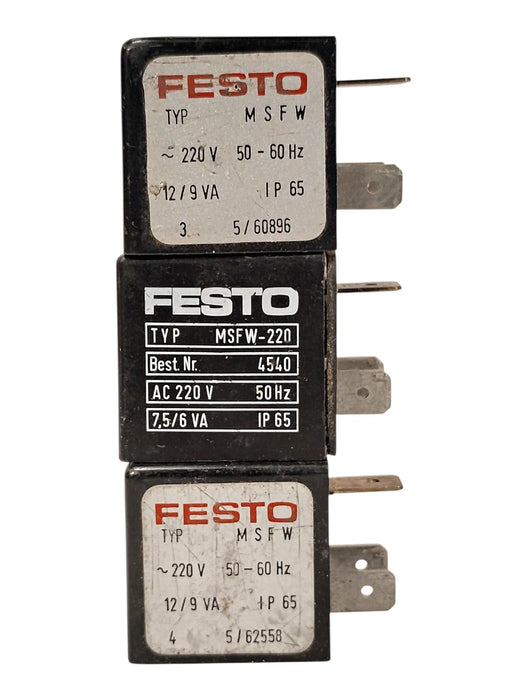 Festo MSFW-220 220 V AC Pneumatic Solenoid Valve Coil Only