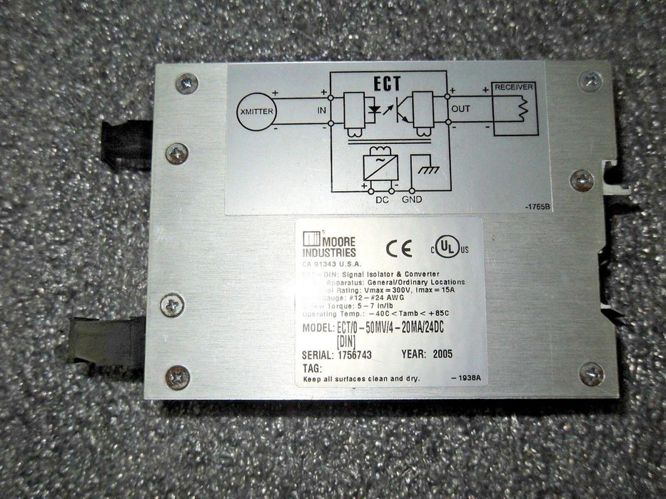 1 MOORE ECT/0-50MV/4-20MA/24DC SIGNAL ISOLATOR CONVERTER