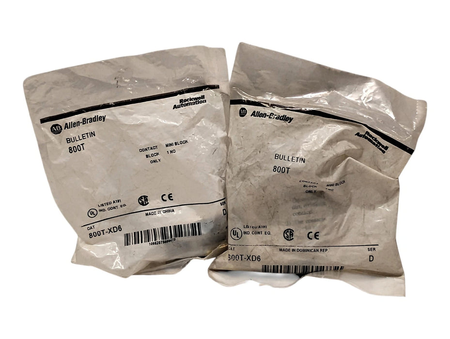 Allen-Bradley 800T-XD6 Series D 1 NC Mini Contact Block for 30 mm Pushbuttons