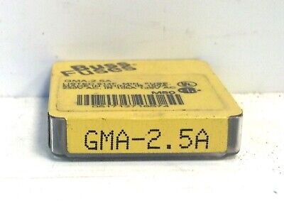 Bussmann GMA-2.5A 2.5 A 250 V Fast Acting Glass Fuse - Qty. 15
