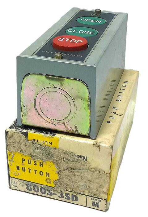 Allen-Bradley 800S-3SD OPEN-CLOSE-STOP Pushbutton Station in Type 1 Enclosure