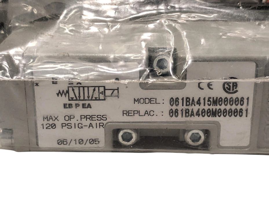 Numatics 061BA415M000061 120 psig Solenoid Valve w/ 24 V DC Coil and Manifold