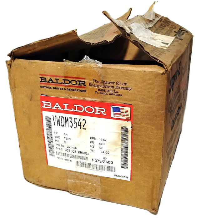 Baldor VWDM3542 230/460 V 0.75 HP 1765 RPM Wash Down Motor
