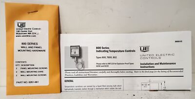 United Electric 800-6BS 480 V AC 15 A 0-250 Deg F Temperature Control Switch